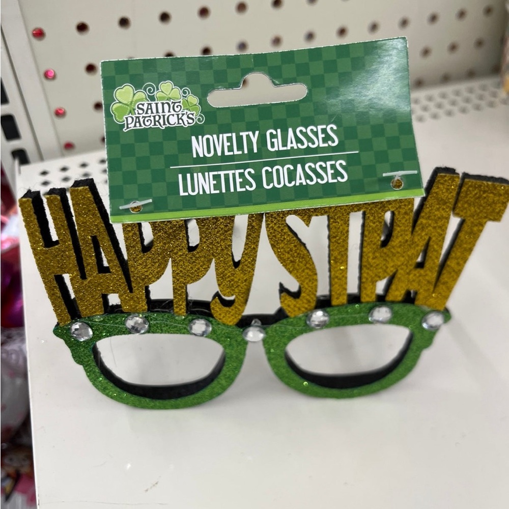Happy St. Patrick’s day glasses.